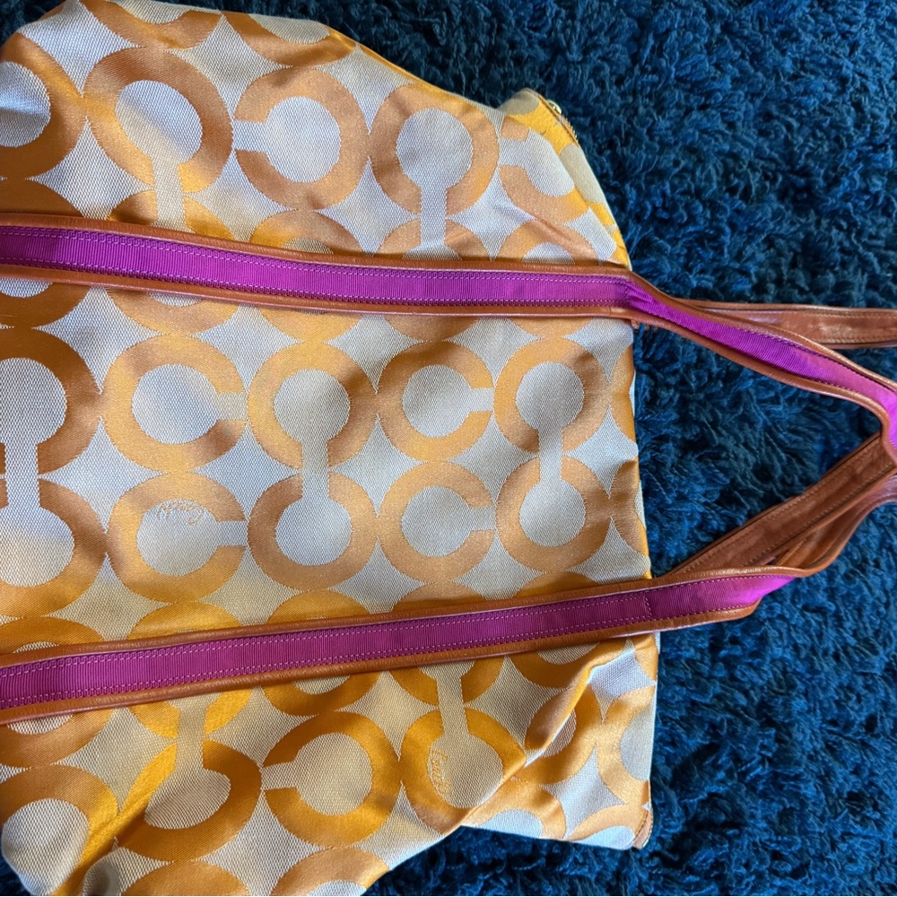 Y2K Coach Poppy op art glam tote shoulder bag - Picture 5 of 5